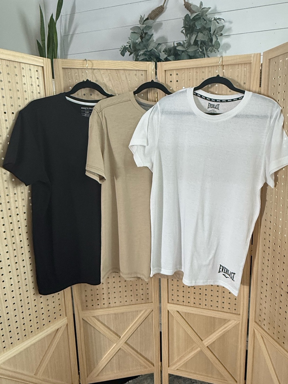 Short Sleeve Crew Tee Trio - Black, Tan, White